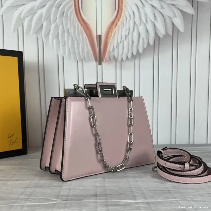 Vintage HOT Cherry Fendi Leather Peekaboo Calf Mini Cut Bag In 0624